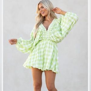 Gingham Romper Red Dress Boutique
